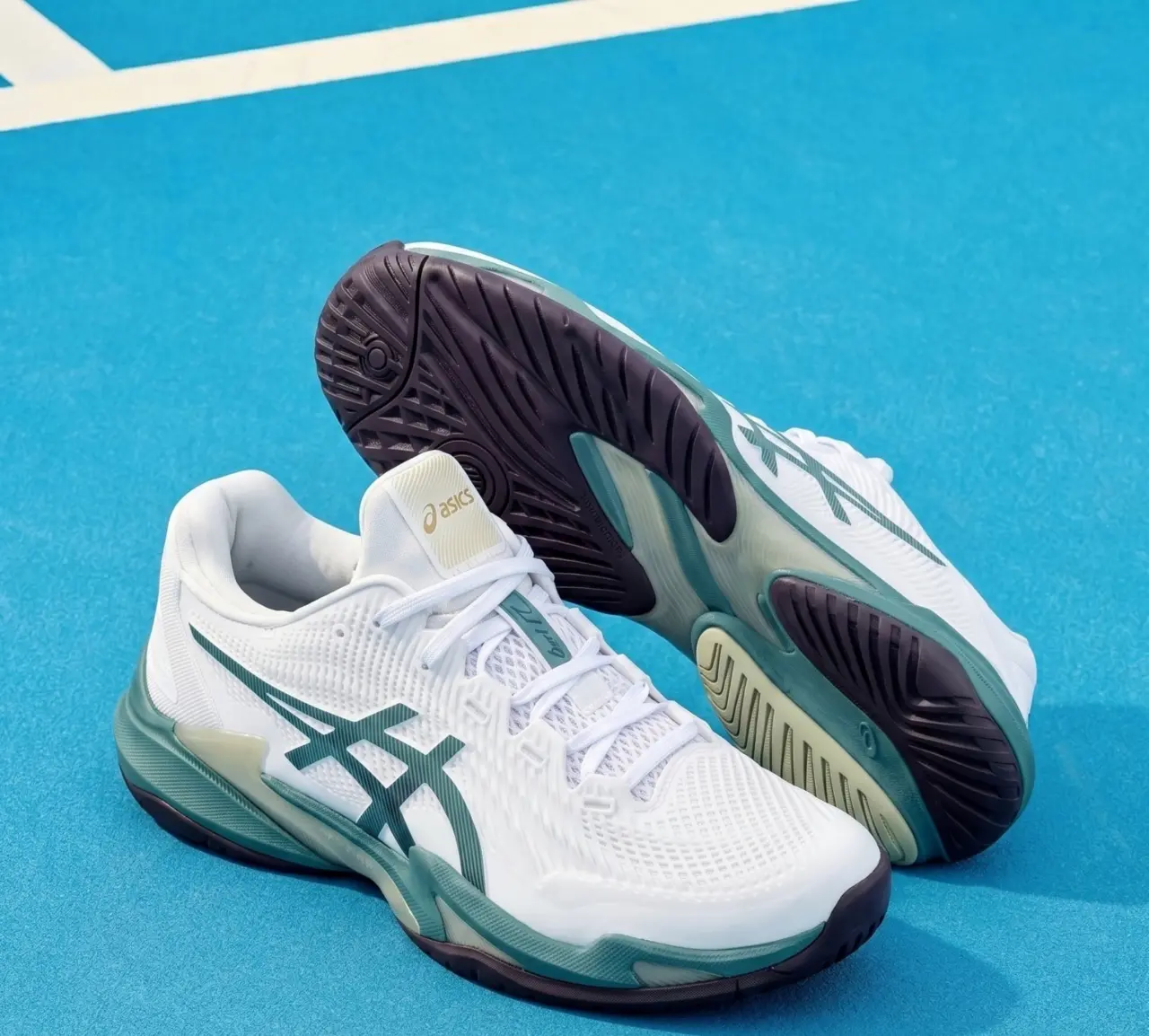 Alternative view of Giày Asics Court FF 3 'Foggy Teal' 1041A370-107