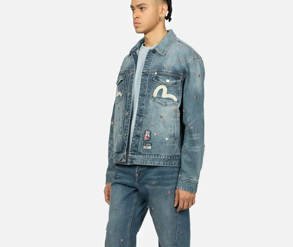 Alternative view of Áo Evisu Allover Rivets Seagull 'Indigo’ 2ESHTM4DJ1005RXDN