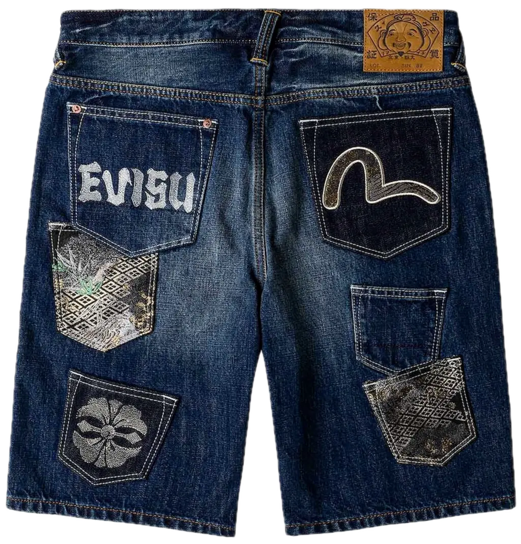 Quần Evisu Brocade Patchwork 'Indigo' 2ESHTM6DS1057XXDN