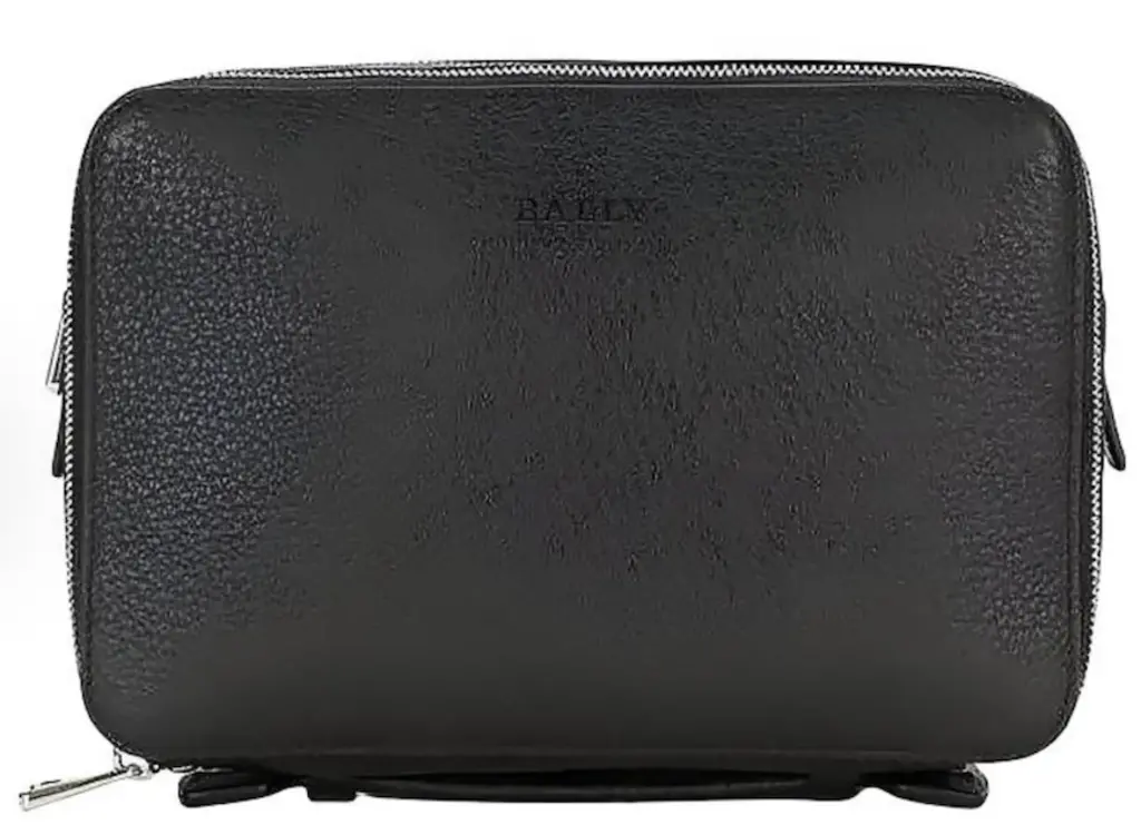 Túi Bally Leather Pouch 'Black' 6182404