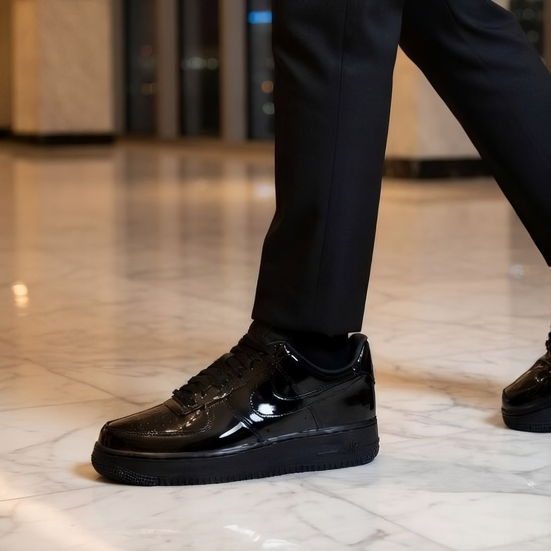 Alternative view of Giày Nike Air Force 1 Low Premium 'Black Patent' IV2857-010