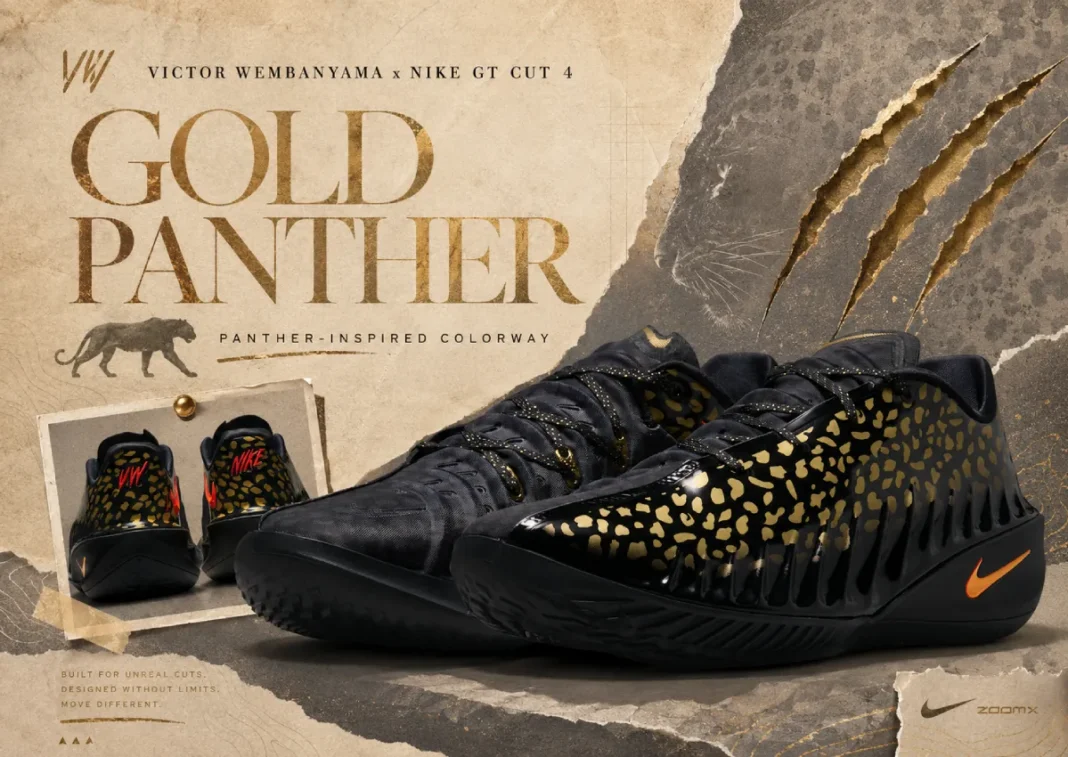 Alternative view of Giày Nike Air Zoom GT Cut 4 x Victor Wembanyama 'Gold Panther' IU1960-001