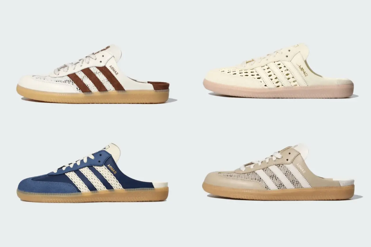 Adidas Samba Mule Woven 'Crew White' khoác diện mạo đạp gót mới