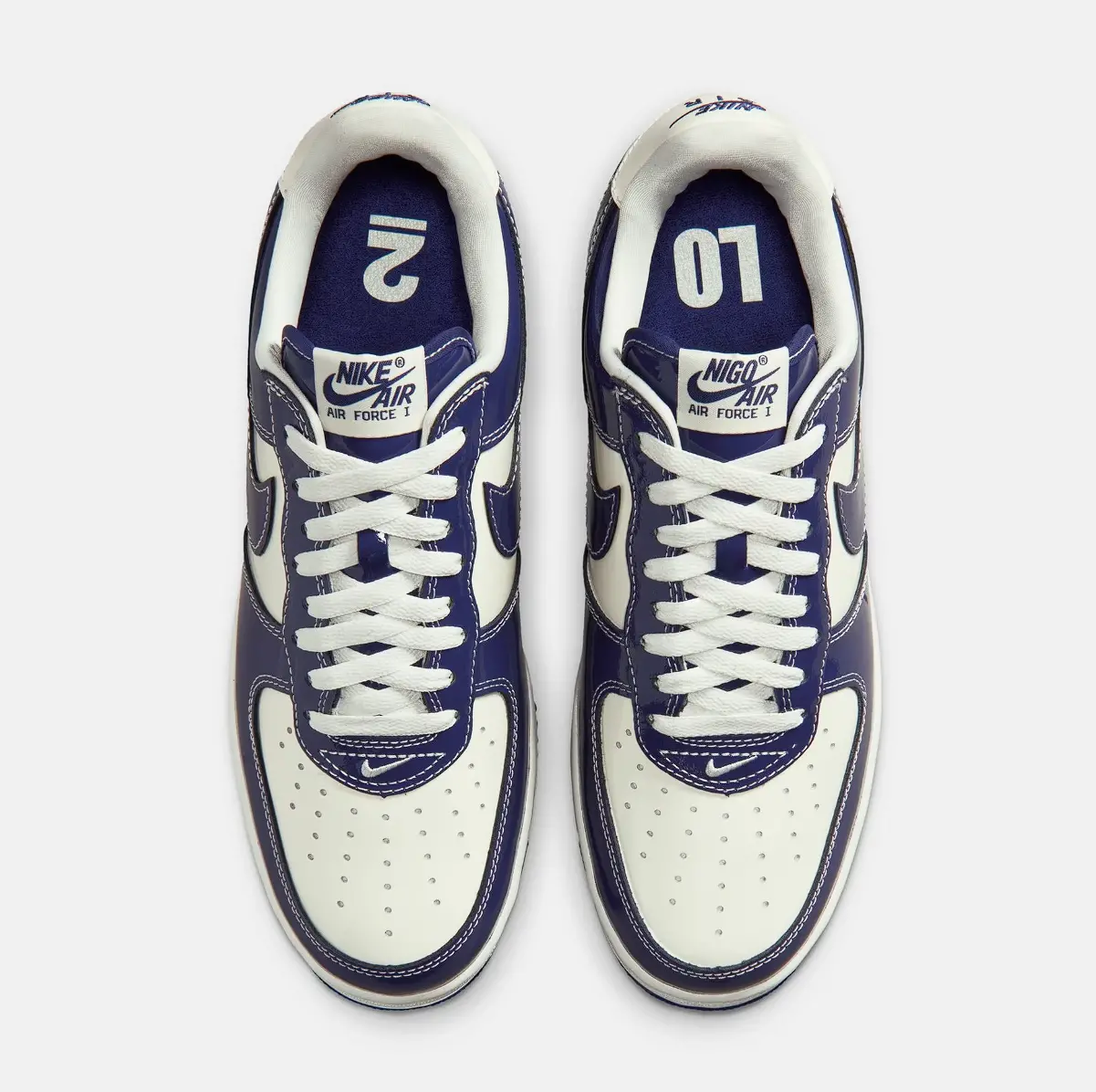 Hinh anh 5: Giay Nike x Nigo Air Force 1 World Tour voi thiet ke doc dao va chat lieu da bong cao cap
