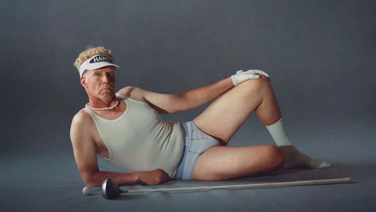 Will Ferrell trong vai Lonnie 'The Hawk' Hawkins mac do SKIMS quang ba cho series Netflix 'The Hawk'.