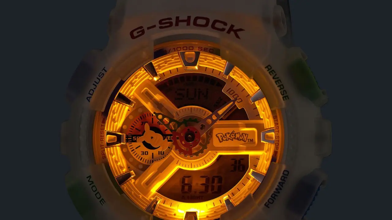 Hinh anh 1: Casio G-SHOCK GA110PKM-7A phien ban Pokemon voi thiet ke ky niem