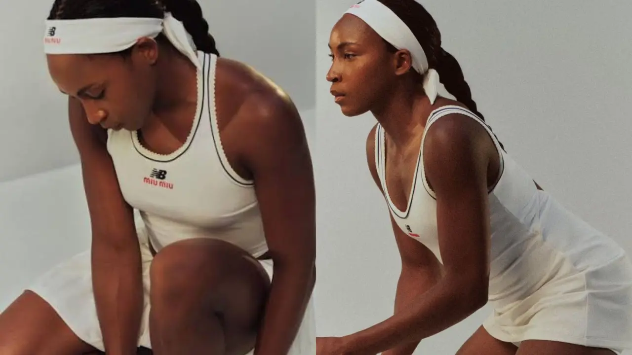 Hinh anh 3: Coco Gauff dien trang phuc Miu Miu x New Balance tai Wimbledon