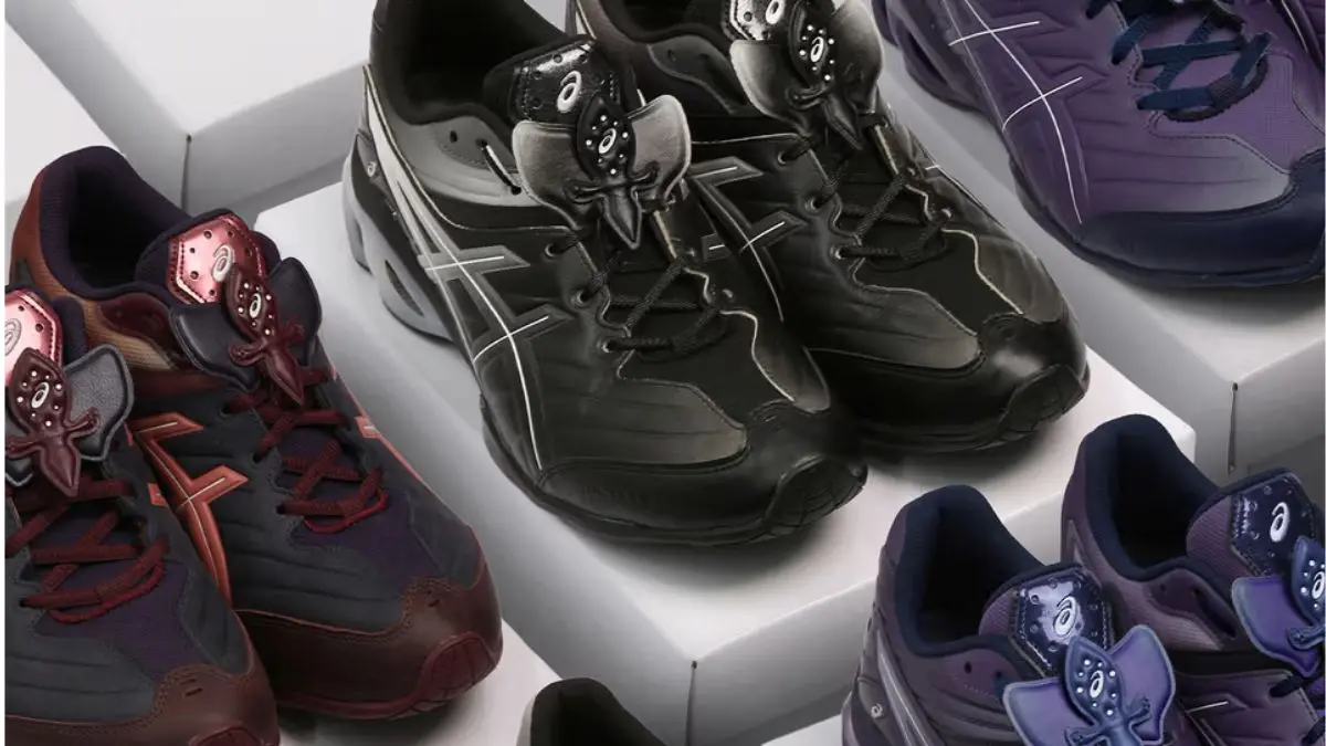 Giay ASICS x Juntae Kim Gel-Kinetic FR voi chi tiet hoa thao roi