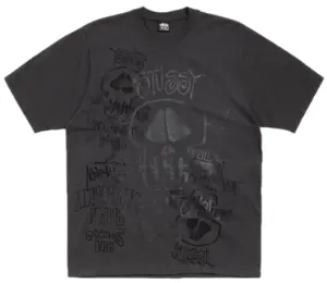 Áo Stussy Skulls Tee Pigment Dyed 'Black' 1905177