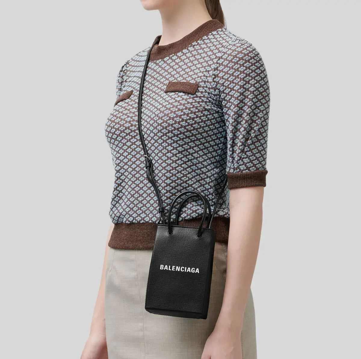 Alternative view of Túi Balenciaga Shopping Phone Holder Bag 'Black' 5938260AI2N1000