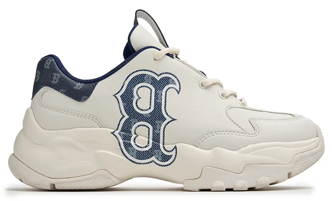 Giày MLB Big Ball Chunky Denim Monogram Boston 'Navy' 3ASHBDM4N-43NYS