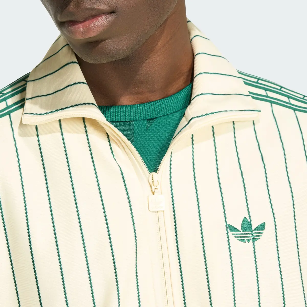 Áo Adidas Firebird Pinstriped Track Jacket 'Warm Vanilla' KT4299 - Ảnh 4