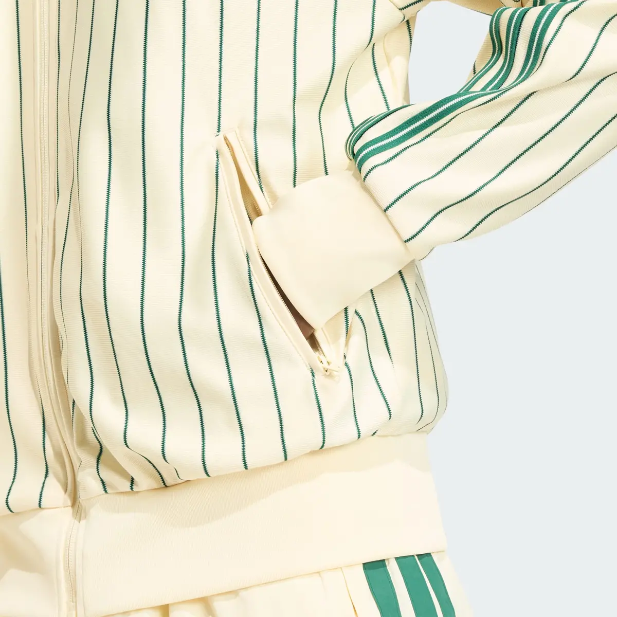 Áo Adidas Firebird Pinstriped Track Jacket 'Warm Vanilla' KT4299 - Ảnh 3