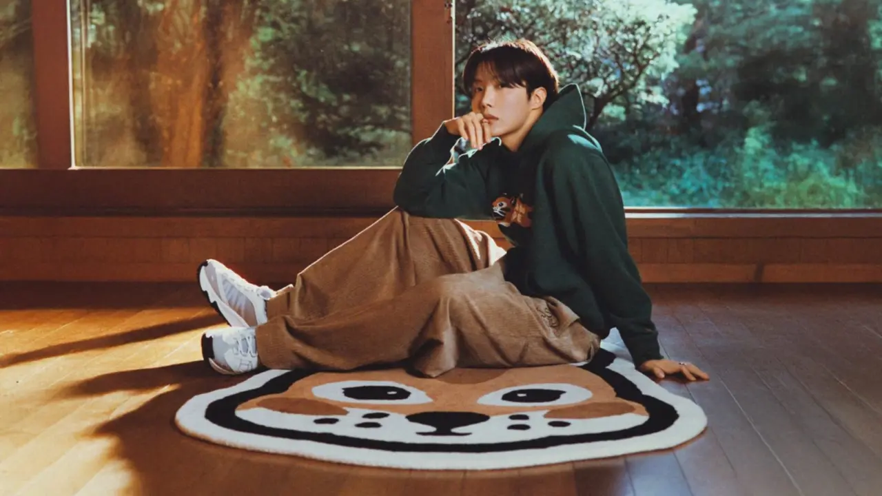 Hinh anh 3: Hinh anh mo phong NIGO x J-Hope x Nike Air Force 1 Low '01 voi hai phoi mau Burnt Sunrise va Metallic Gold