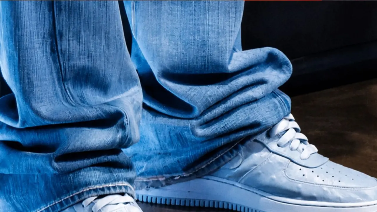 Hinh anh 4: Travis Scott mang doi giay Nike Air Force 1 'Ice Blue' voi thiet ke doc dao.
