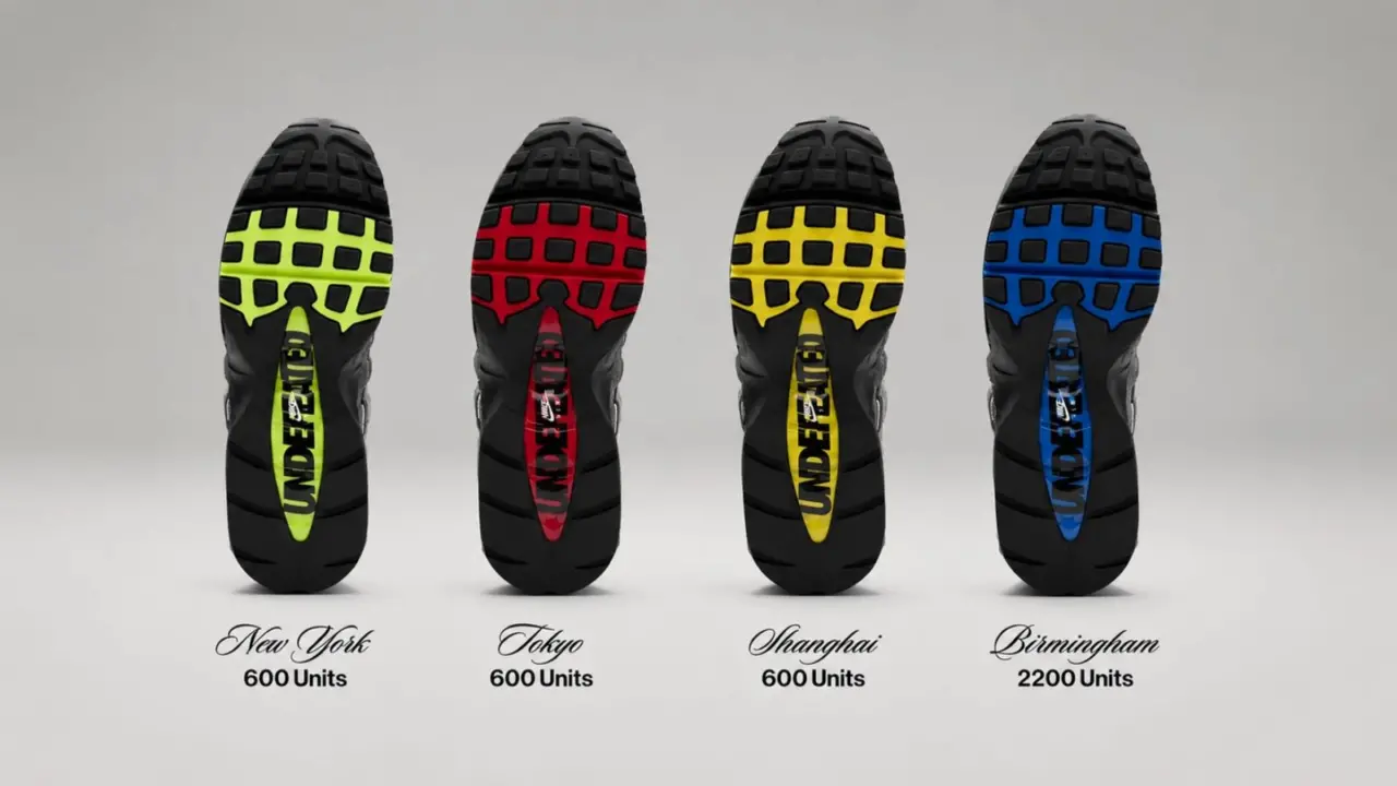 Hinh anh 7: Hinh anh Nike Air Max 95 Black Tongue Pack voi luoi ga den, phoi mau OG, xuat hien tai Paris Fashion Week.