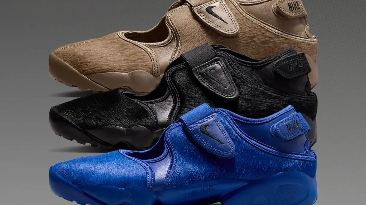 Nike Air Rift Pony Hair Pack voi thiet ke mui che va chat lieu pony hair