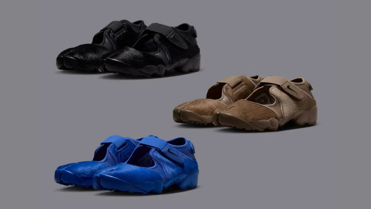 Hinh anh 1: Nike Air Rift Pony Hair Pack voi thiet ke mui che va chat lieu pony hair