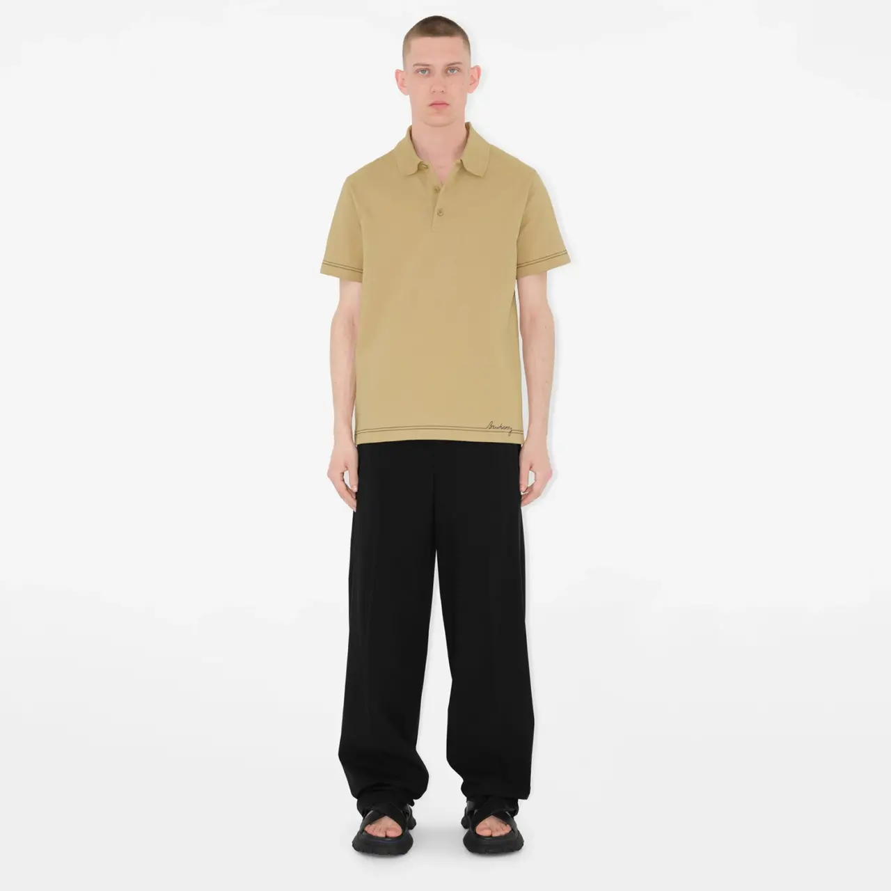 Alternative view of Áo Burberry Logo-embroidered Polo 'Beige' 8090489