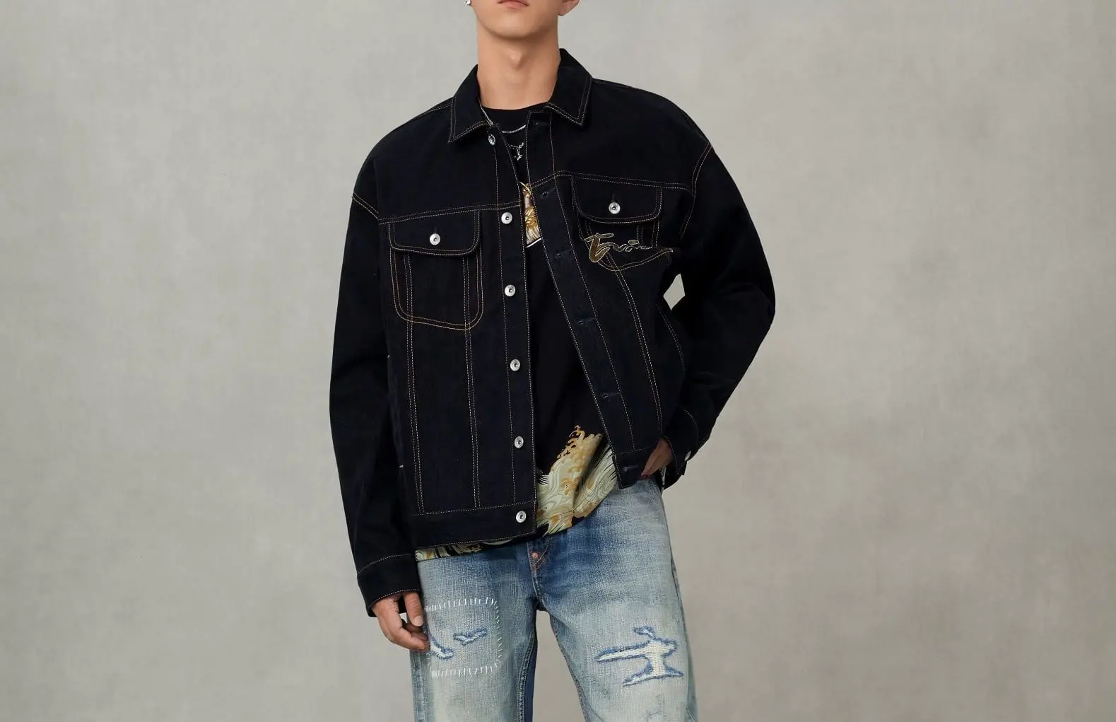 Alternative view of Áo Evisu Brushstroke Daicock Print ‘Black’ 2EAHTM5DJ1022LFDN