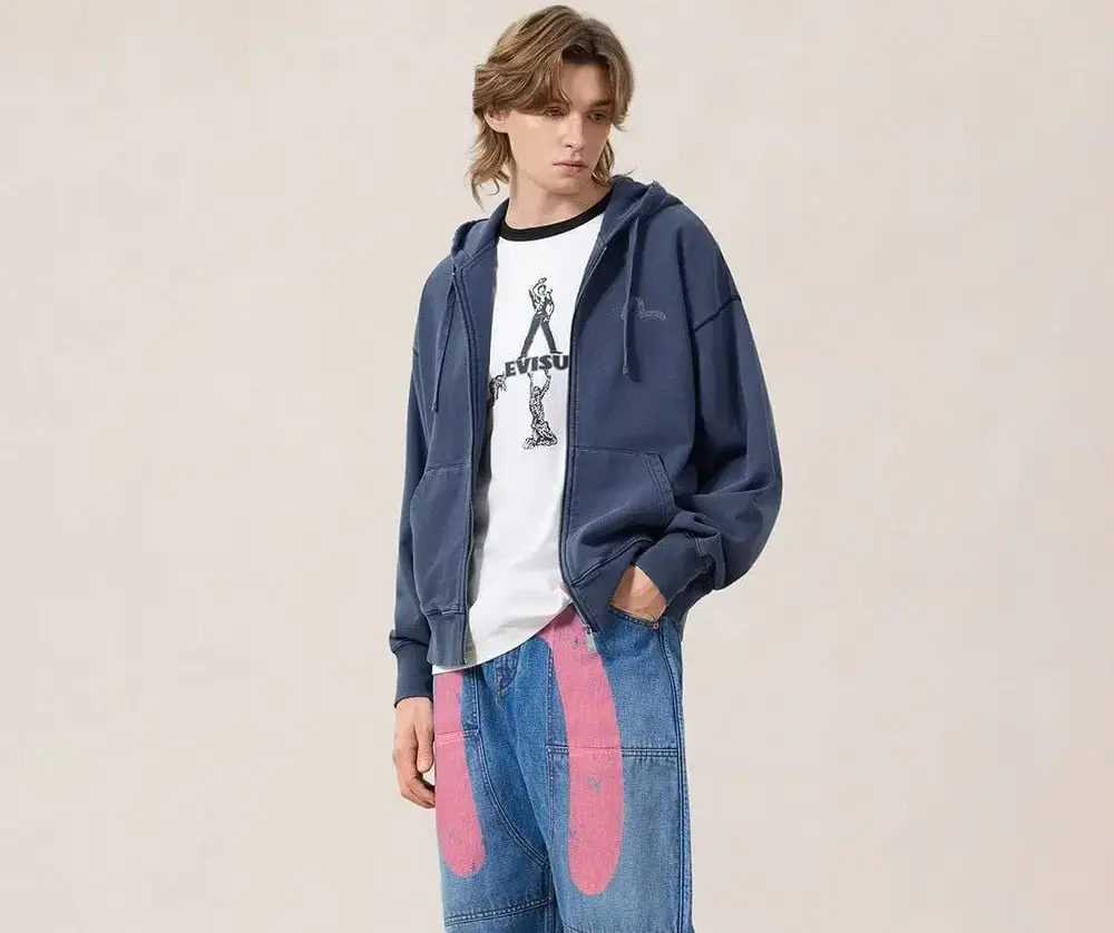 Alternative view of Áo Evisu Heavy Washed Distressed 2ESEJM6SW6118RXCT
