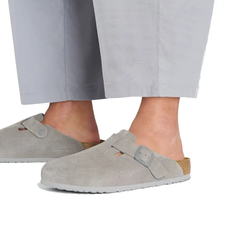 Alternative view of Dép Birkenstock Boston Suede Leather 'Stone Coin' 1027751