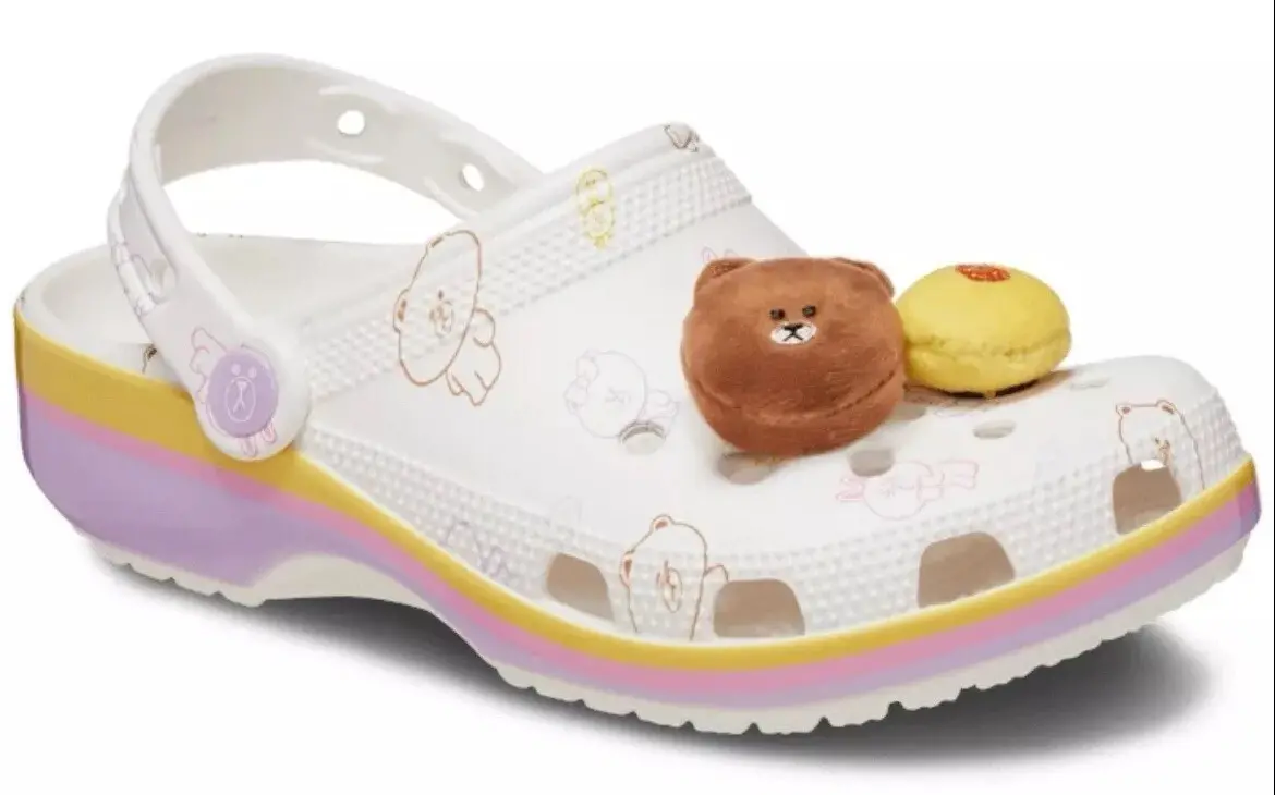 Alternative view of Dép Crocs x Line Classic 'Clog White Purple' 209480-100