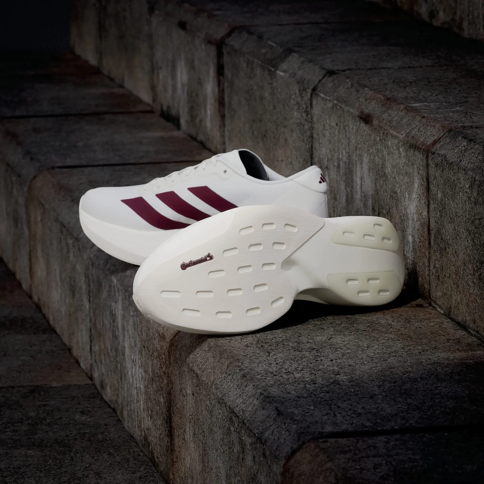 Alternative view of Giày Adidas Adizero Evo SL 'Off White Maroon' JR2020