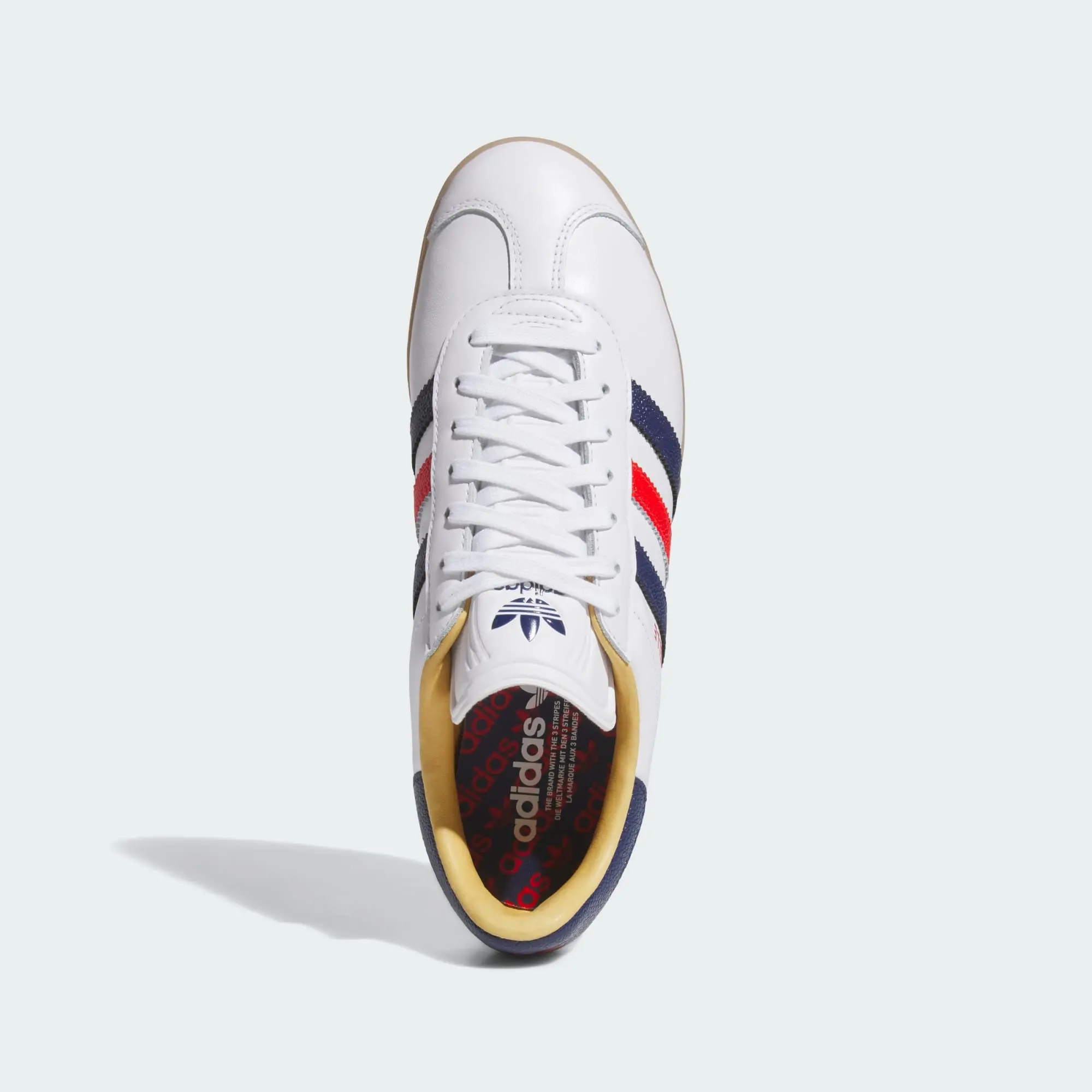 Alternative view of Giày Adidas Gazelle Leather 'White Dark Blue Red' JP7705