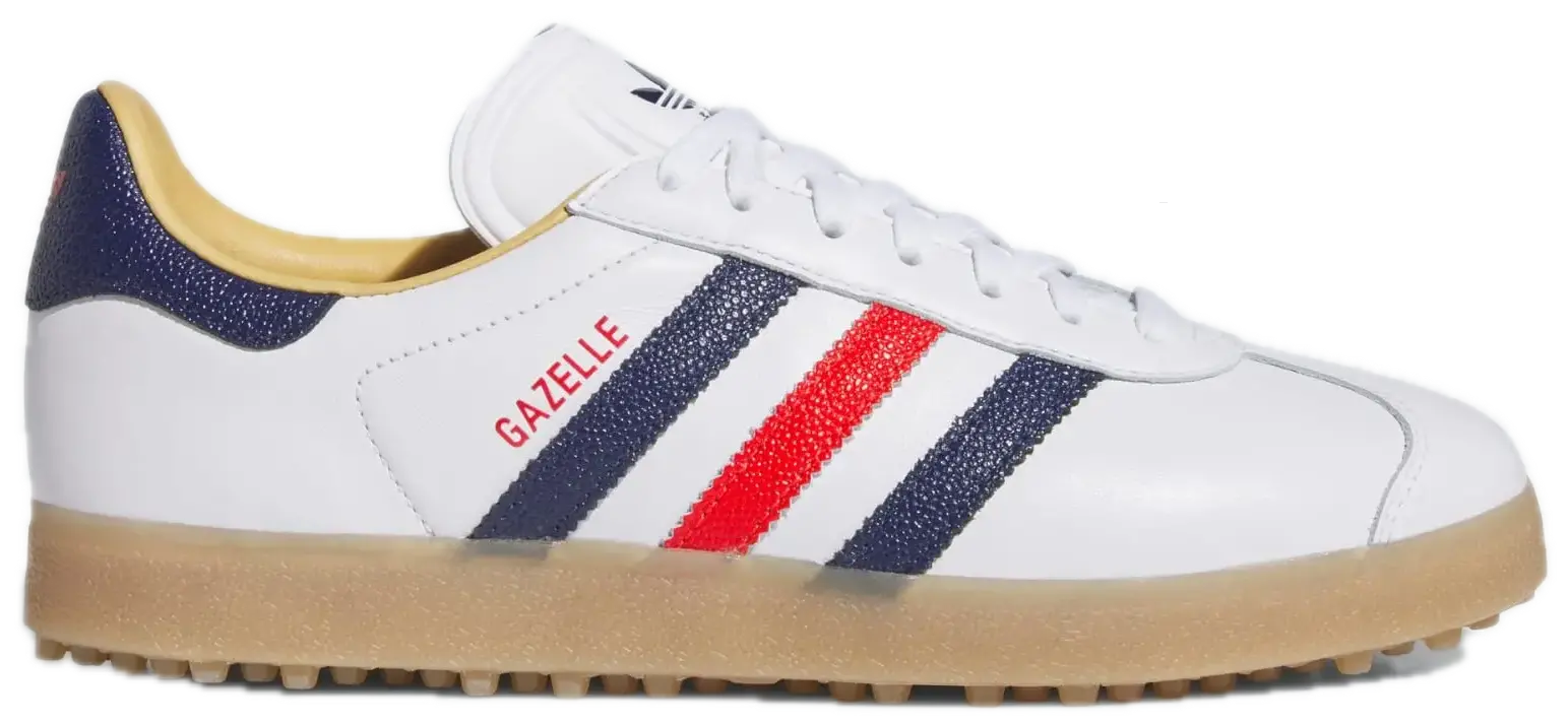 Giày Adidas Gazelle Leather 'White Dark Blue Red' JP7705
