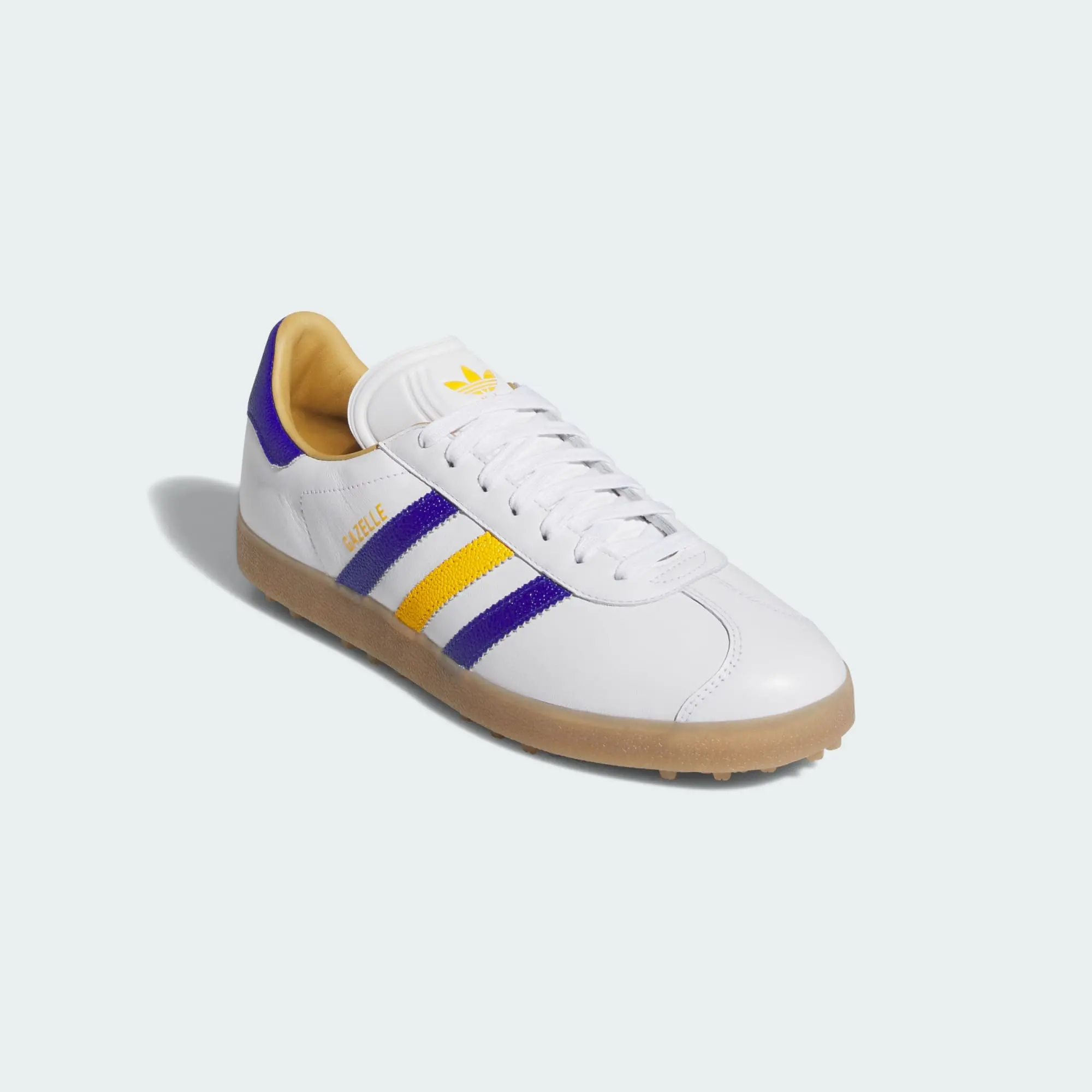 Giày Adidas Gazelle Leather Spikeless 'White Blue' JR6700 - Ảnh 3