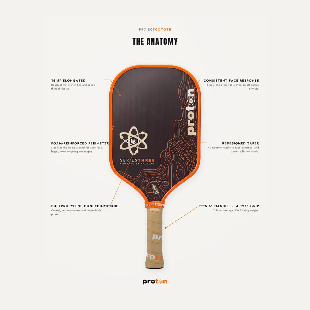Vợt Pickleball Proton Project Coyote Elongated 'Orange' - Ảnh 5