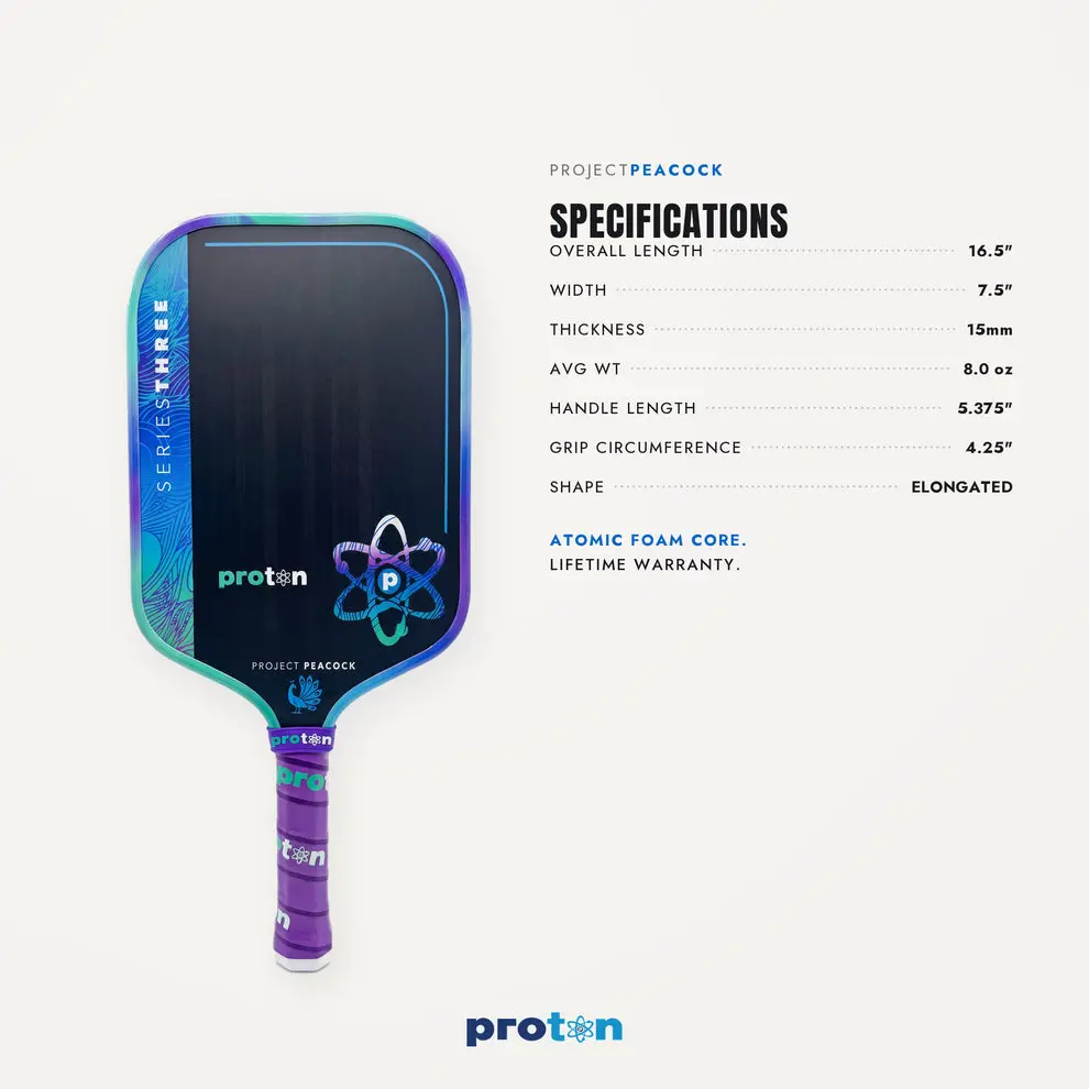 Alternative view of Vợt Pickleball Proton Series 3 Project Peacock 'Aurora'
