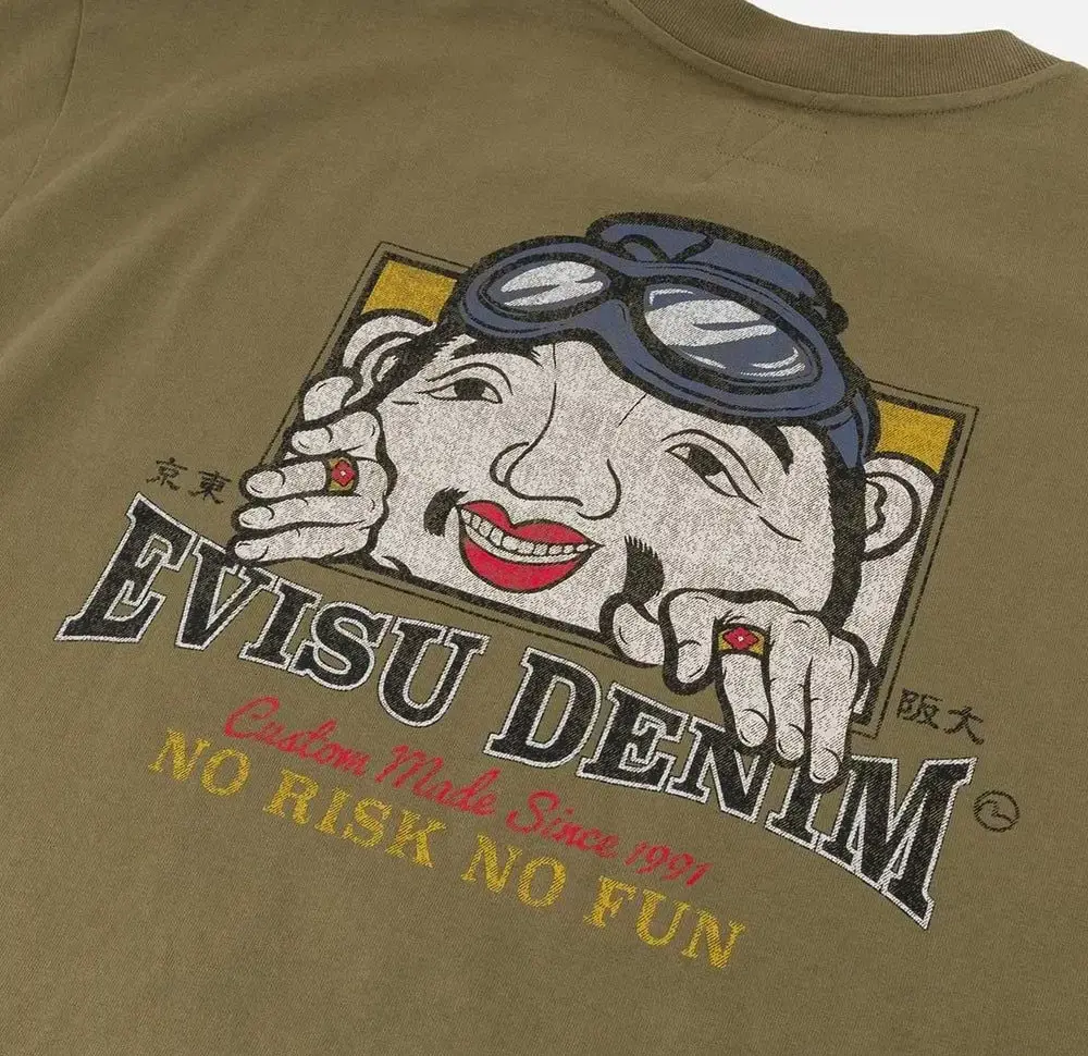 Áo Evisu Adventure Godhead Print ‘Khaki’ 2ESHTM5TS7020RXCT - Ảnh 5