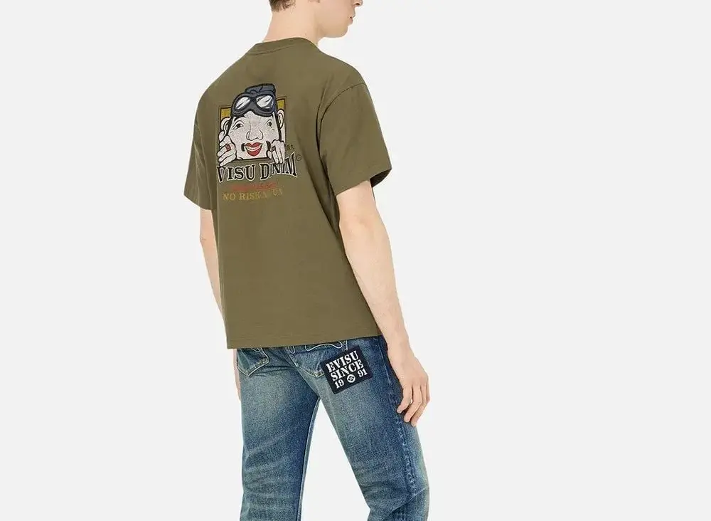 Alternative view of Áo Evisu Adventure Godhead Print ‘Khaki’ 2ESHTM5TS7020RXCT