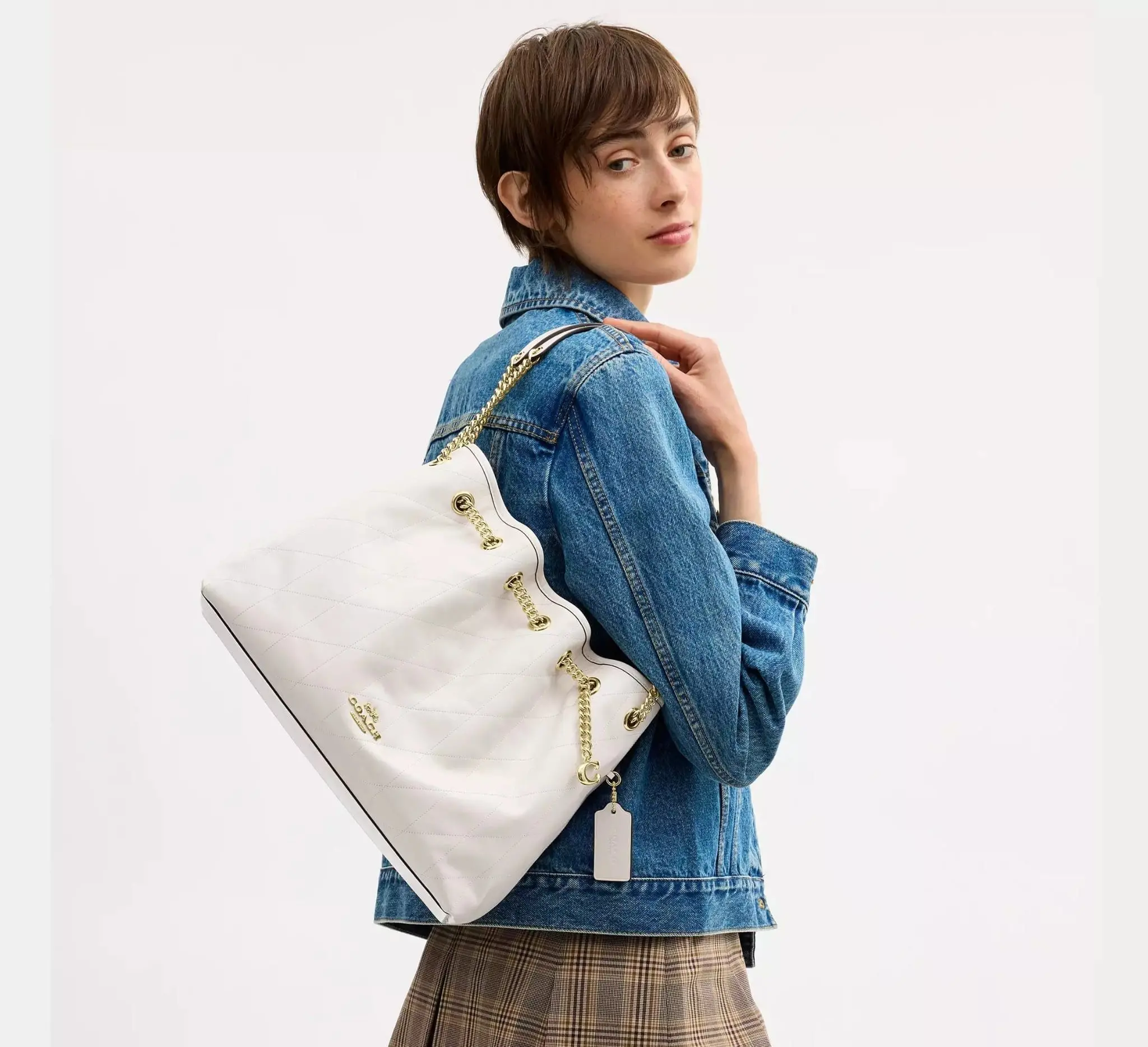 Alternative view of Túi Coach Evelyn Shoulder Bag 'Chalk' CES33-IMCHK