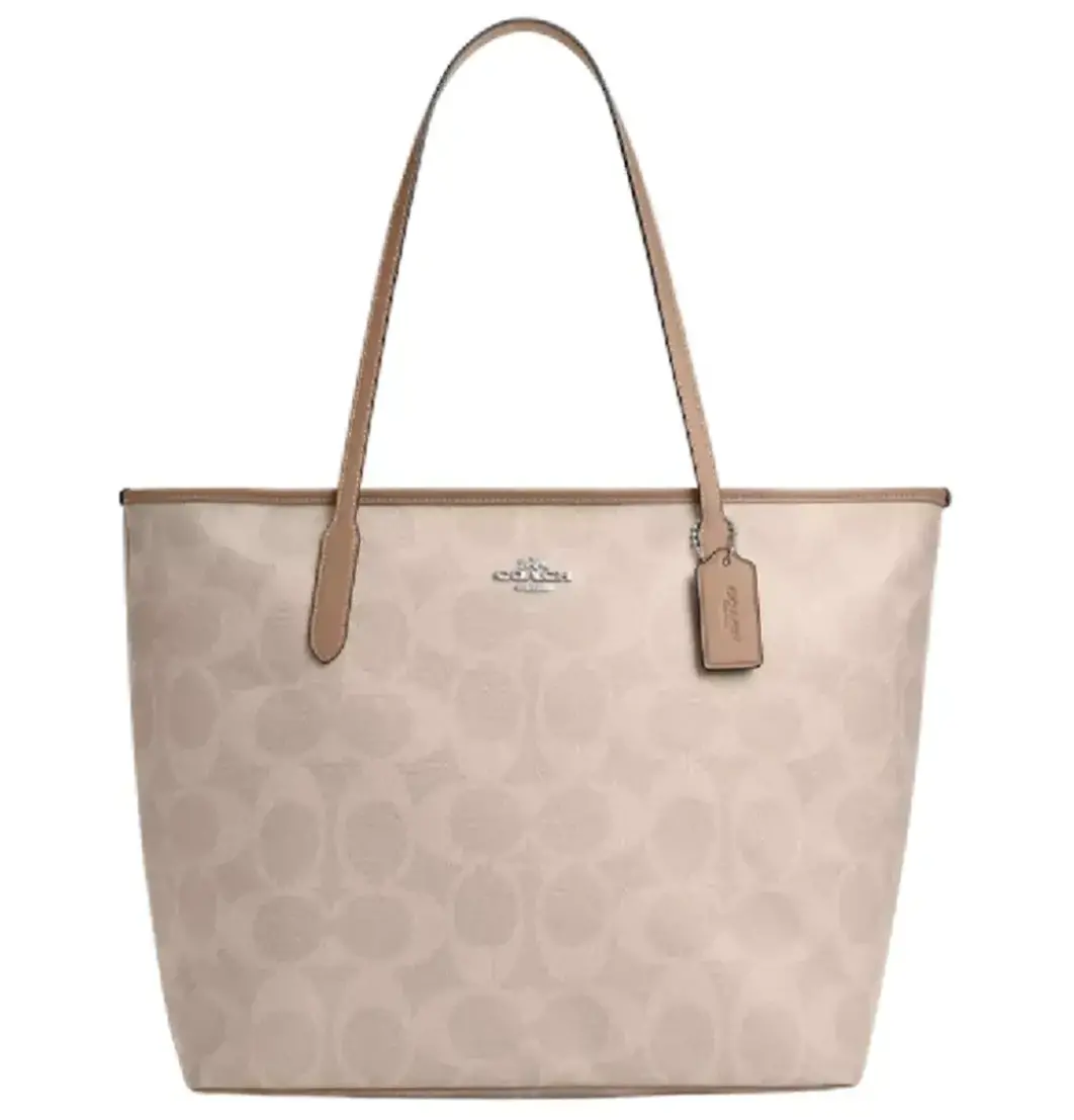Túi Coach Large City Tote Bag ‘Taupe’ CCD66-SVPWH